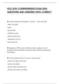 HCA 201A COMPREHENSIVE EXAM 2026 QUESTIONS AND ANSWERS 100&percnt; CORRECT