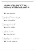 HCA 201A ACTUAL EXAM PAPER 2026 QUESTIONS WITH SOLUTIONS GRADED A&plus;