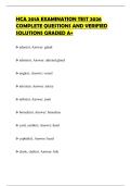 HCA 201A EXAMINATION TEST 2026 COMPLETE QUESTIONS AND VERIFIED SOLUTIONS GRADED A&plus;
