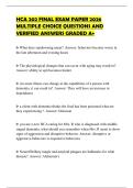 HCA 202 FINAL EXAM PAPER 2026 MULTIPLE CHOICE QUESTIONS AND VERIFIED ANSWERS GRADED A&plus;