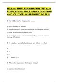 HCA 202 FINAL EXAMINATION TEST 2026 COMPLETE MULTIPLE CHOICE QUESTIONS AND SOLUTIONS GUARANTEED TO PASS