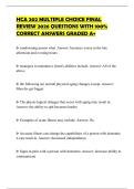HCA 202 MULTIPLE CHOICE FINAL REVIEW 2026 QUESTIONS WITH 100&percnt; CORRECT ANSWERS GRADED A&plus;