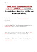 IICRC Water Damage Restoration Technician &lpar;WRT&rpar; Exam 2025&sol;2026 &ndash; Complete Exam Questions and Correct Answers Grade A&plus;