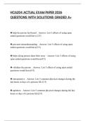 HCA204 ACTUAL EXAM PAPER 2026 QUESTIONS WITH SOLUTIONS GRADED A&plus;