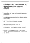 HCA204 PALLIATIVE CARE EXAMINATION TEST 2026 FULL QUESTIONS AND CORRECT ANSWERS