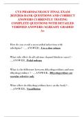 CVS PHARMACOLOGY FINAL EXAM  2025&sol;2026 BANK QUESTIONS AND CORRECT  ANSWERS CURRENTLY TESTING  COMPLETE QUESTIONS WITH DETAILED  VERIFIED ANSWERS &sol;ALREADY GRADED  A&plus;