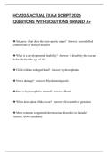 HCA205 ACTUAL EXAM SCRIPT 2026 QUESTIONS WITH SOLUTIONS GRADED A&plus;
