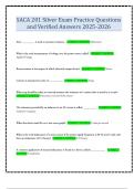 SACA 201 Silver Exam Practice Questions and Verified Answers 2025-2026