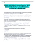 Test Compiliton Bundle For PHAR 100 Exams With Approved Solutions &vert; Advanced Study Guide