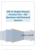 ASE A1 &lpar;Engine Repair&rpar; Practice Test &ndash; 185 Questions with Rationed Answers 