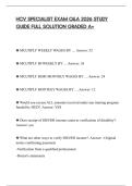 HCV SPECIALIST EXAM Q&A 2026 STUDY GUIDE FULL SOLUTION GRADED A&plus;
