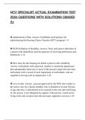 HCV SPECIALIST ACTUAL EXAMINATION TEST 2026 QUESTIONS WITH SOLUTIONS GRADED A&plus;