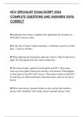 HCV SPECIALIST EXAM SCRIPT 2026 COMPLETE QUESTIONS AND ANSWERS 100&percnt; CORRECT