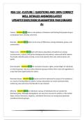 NSG 152 -CULTURE &vert; QUESTIONS AND 100&percnt; CORRECT WELL DETAILED ANSWERS&vert;LATEST UPDATE&excl;&excl;&excl;2025&sol;2026&vert;GUARANTEED PASS&vert;GRADED A&plus; 