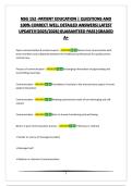 NSG 152 -PATIENT EDUCATION &vert; QUESTIONS AND 100&percnt; CORRECT WELL DETAILED ANSWERS&vert;LATEST UPDATE&excl;&excl;&excl;2025&sol;2026&vert;GUARANTEED PASS&vert;GRADED A&plus; 