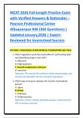 MCAT 2026 Full-Length Practice Exam with Verified Answers & Rationales &ndash; Pearson Professional Center Albuquerque NM &lpar;300 Questions&rpar; &vert; Updated January&comma;2026 &vert; ExpertReviewed for Guaranteed Success
