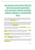 NHA BILLING AND CODING PRACTICE TEST ACTUAL EXAM QUESTIONS WITH DETAILED VERIFIED ANSWERS ALREADY GRADED A&plus; GUARANTEED PASS&excl;