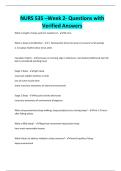 NURS 535 &ndash;Week 2- Questions with Verified Answers