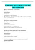 NURS 535 Practice &ndash;HEENT-Exam with Verified Answers
