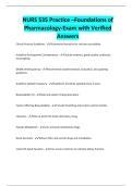 NURS 535 Practice &ndash;Foundations of Pharmacology-Exam with Verified Answers