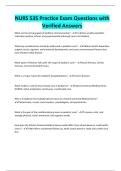 NURS 535 Practice Exam Questions with Verified Answers