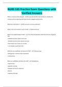 NURS 535 Practice Exam Questions with Verified Answers