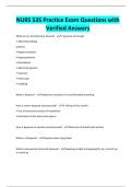 NURS 535 Practice Exam Questions with Verified Answers