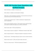 NURS 535 Practice Exam Questions with Verified Answers