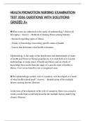 HEALTH PROMOTION NURSING EXAMINATION TEST 2026 QUESTIONS WITH SOLUTIONS GRADED A&plus;