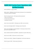 NURS 535 Practice Exam Questions with Verified Answers