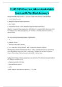 NURS 535 Practice -MusculoskeletalExam with Verified Answers