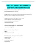 NURS 535 &ndash;Week Dermatology IDQuestions with Verified Answers