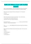 NURS 535 Midterm Exam with Verified Answers