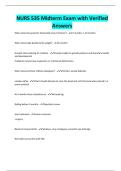 NURS 535 Midterm Exam with Verified Answers