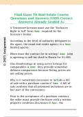 Final Exam TN Real Estate Course  Questions and Answers &lpar;100&percnt; Correct  Answers&rpar; Already Graded A&plus;