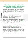 First Time Driver's Permit Test FL  Questions and Answers &lpar;100&percnt; Correct  Answers&rpar; Already Graded A&plus; 