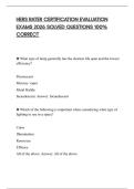 HERS RATER CERTIFICATION EVALUATION EXAMS 2026 SOLVED QUESTIONS 100&percnt; CORRECT