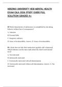HERZING UNIVERSITY HESI MENTAL HEALTH EXAM Q&A 2026 STUDY GUIDE FULL SOLUTION GRADED A&plus;