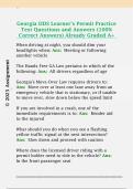 Georgia DDS Learner's Permit Practice  Test Questions and Answers &lpar;100&percnt;  Correct Answers&rpar; Already Graded A&plus;