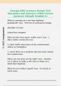 Georgia DDS Learners Permit Test  Questions and Answers &lpar;100&percnt; Correct  Answers&rpar; Already Graded A&plus;