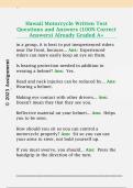 Hawaii Motorcycle Written Test  Questions and Answers &lpar;100&percnt; Correct  Answers&rpar; Already Graded A&plus;