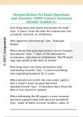 Oregon Broker Psi Exam Questions  and Answers &lpar;100&percnt; Correct Answers&rpar;  Already Graded A&plus;