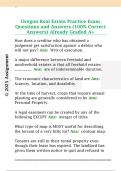 Oregon Real Estate Practice Exam  Questions and Answers &lpar;100&percnt; Correct  Answers&rpar; Already Graded A&plus;