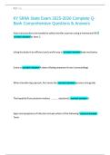 KY SRNA State Exam 2025-2026 Complete Q-Bank Comprehensive Questions & Answers 
