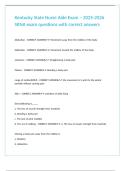 Kentucky State Nurse Aide Exam &ndash; 2025-2026 SRNA exam questions with correct answers 