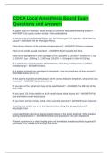 CDCA Local Anesthesia Board Exam Questions and Answers