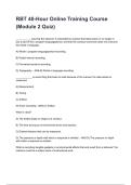 RBT 40-Hour Online Training Course &lpar;Module 2 Quiz&rpar; NEWEST 2026&sol;2027 ACTUAL EXAM COMPLETE QUESTIONS AND CORRECT DETAILED ANSWERS &lpar;VERIFIED ANSWERS&rpar; &vert;ALREADY GRADED A&plus;&vert;&vert;BRAND NEW&excl;&excl;