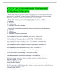 CDCA Local Anesthesia Review with Complete Solutions