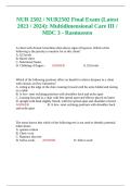 NUR 2502 / NUR2502 Final Exam (Latest 2023 / 2024): Multidimensional Care III / MDC 3 - Rasmussen