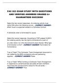 FAC 023 Exam Prep Resource&colon; Tested Questions with Accurate Solutions
